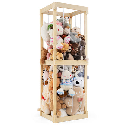 300L Large Stuffed Animal Storage with Open Top and Elastic Cords