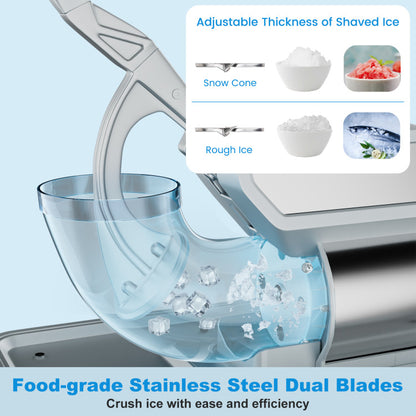 300W Commercial Ice Crusher with Dual Blades and Safety Switch