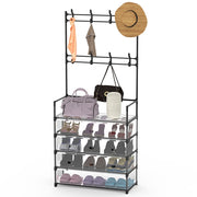 5-Tier Dustproof Coat Rack Shoe Rack