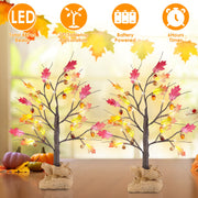 2Pcs 2FT Artificial Lighted Maple Tree