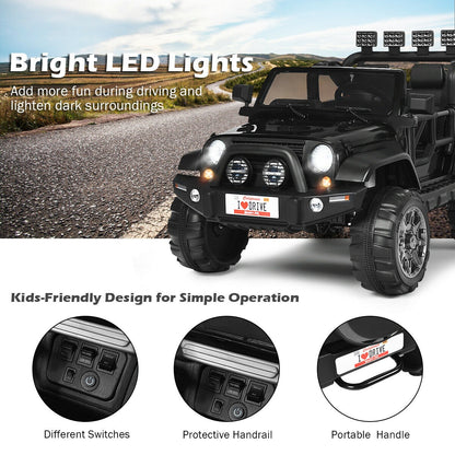 12V 2-Seater Ride on Car Truck with Remote Control and Storage Room