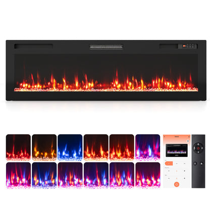 50-Inch Smart WiFi Electric Fireplace with Remote Control