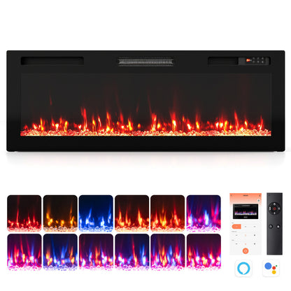 50-Inch Smart WiFi Electric Fireplace with Remote Control