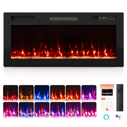 50-Inch Smart WiFi Electric Fireplace with Remote Control