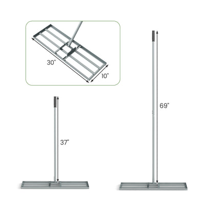 30 x 10 Inch Heavy Duty Lawn Level Tool with 69 Inch Handle