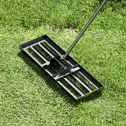 30 x 10 Inch Lawn Leveling Rake with Ergonomic Handle