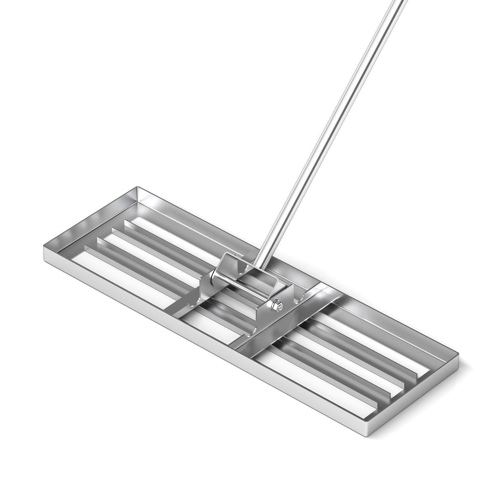 30 x 10 Inch Lawn Leveling Rake with Ergonomic Handle-Green - Silver