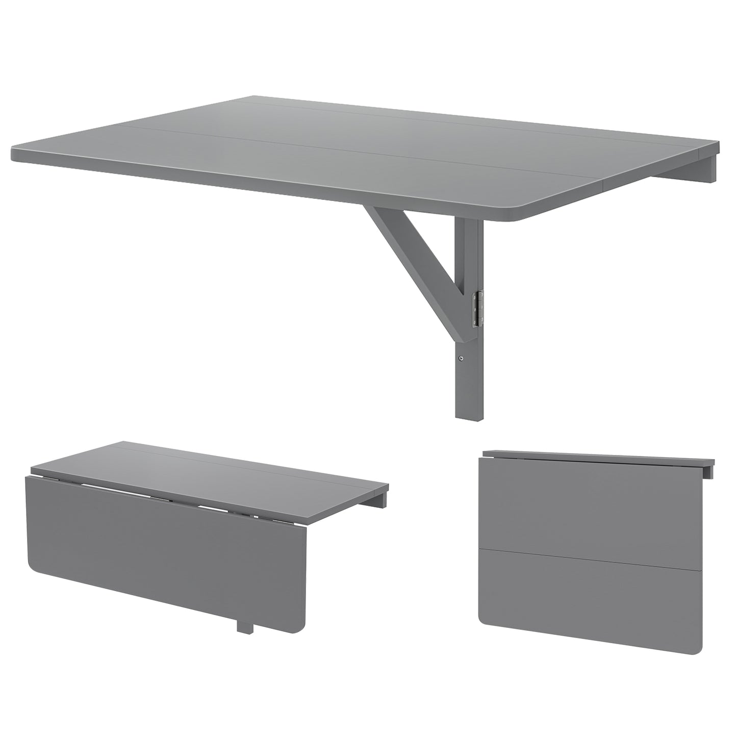 31.5 x 23.5 Inch Wall Mounted Folding Table for Small Spaces-White - Gray