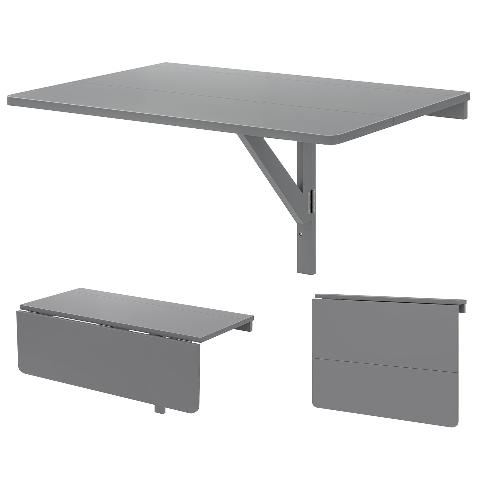 31.5 x 23.5 Inch Wall Mounted Folding Table for Small Spaces-White - Gray