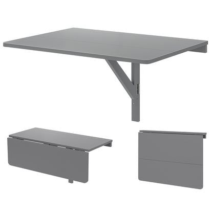 31.5 x 23.5 Inch Wall Mounted Folding Table for Small Spaces-White - Gray