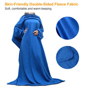 Wearable Fleece Blanket with Sleeves Cozy Warm Microplush Sofa Blanket Extra Soft Lightweight