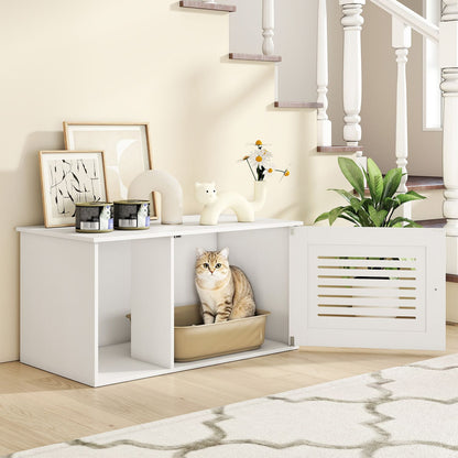 31.5" Cat Litter Box Enclosure with Side Entrance for Indoor Cats