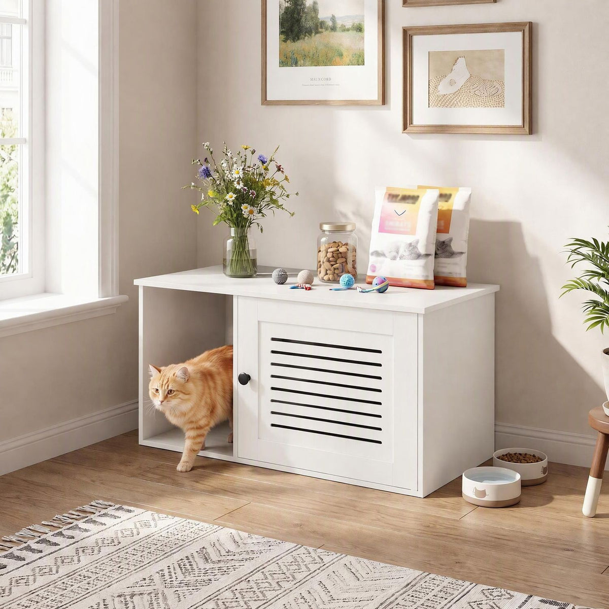 31.5" Cat Litter Box Enclosure with Side Entrance for Indoor Cats