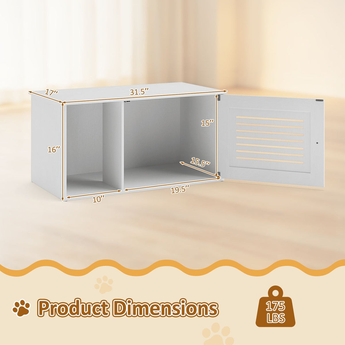 31.5" Cat Litter Box Enclosure with Side Entrance for Indoor Cats