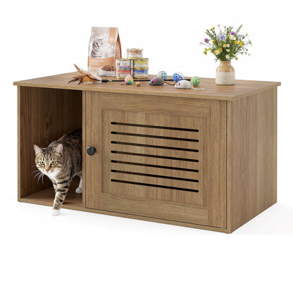 31.5" Cat Litter Box Enclosure with Side Entrance for Indoor Cats