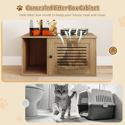 31.5" Cat Litter Box Enclosure with Side Entrance for Indoor Cats