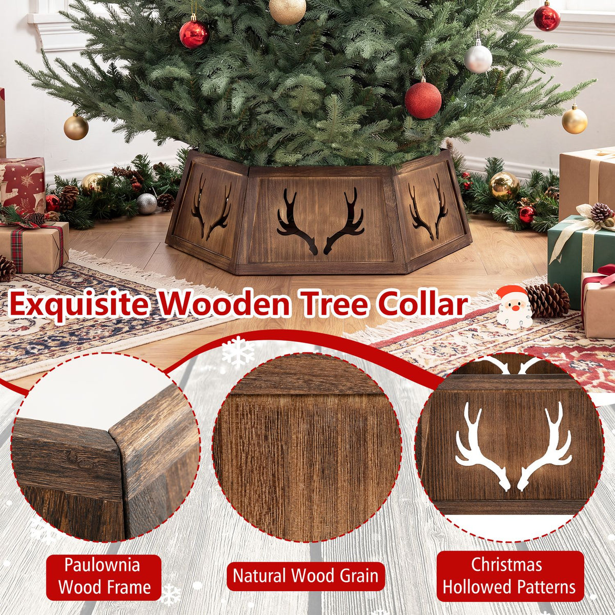 31.5" Christmas Tree Collar for 6/7.5/9 ft Artificial Trees with Tool-Free Setup