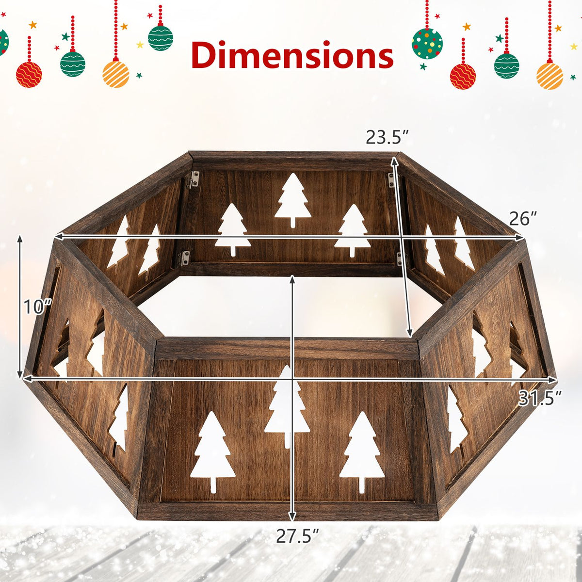 31.5" Christmas Tree Collar for 6/7.5/9 ft Artificial Trees with Tool-Free Setup