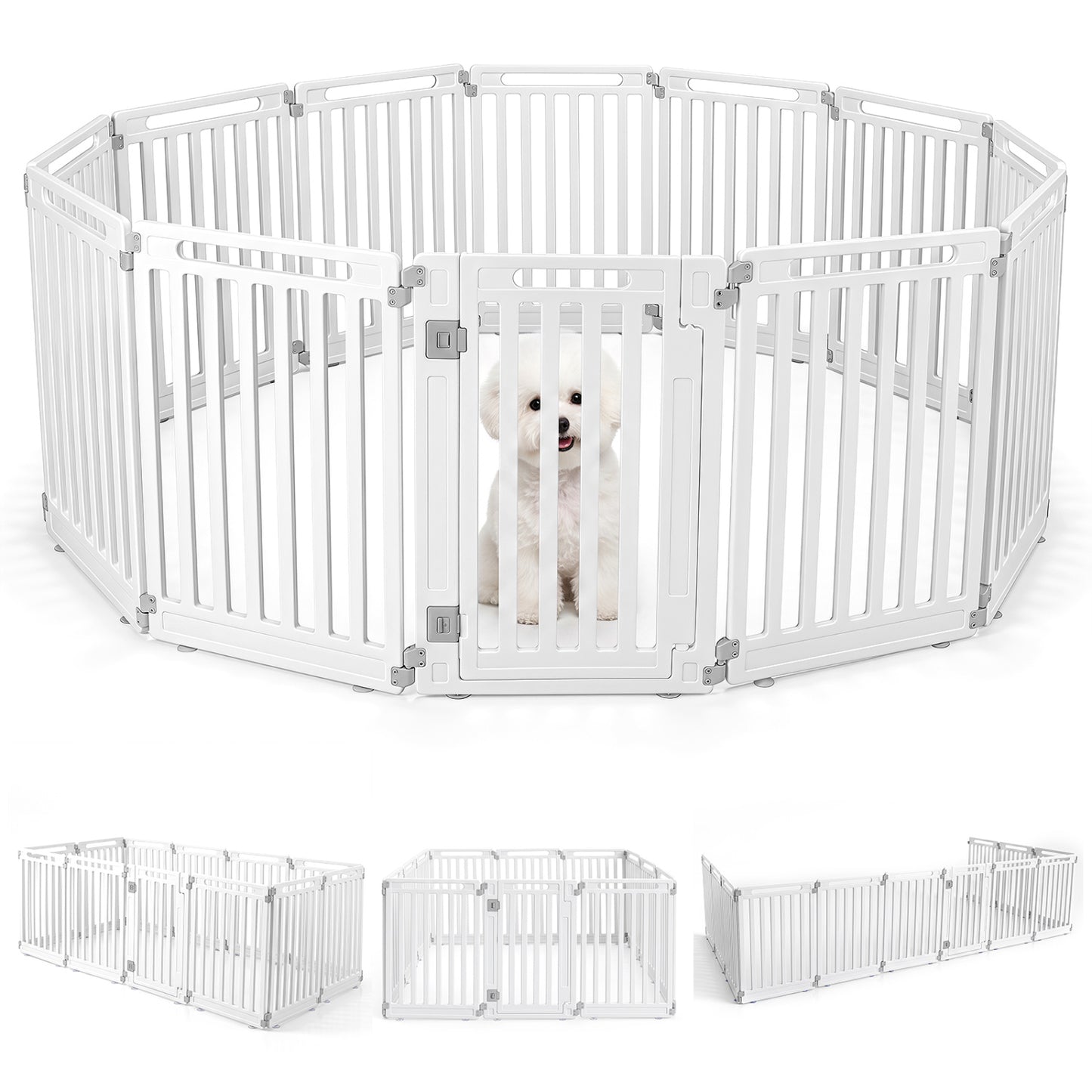 12-Panel Dog Playpen 31.5" Height Indoor Outdoor Pet Fence