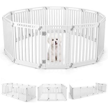 12-Panel Dog Playpen 31.5" Height Indoor Outdoor Pet Fence