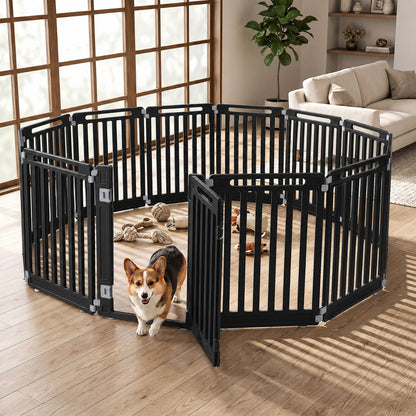 12-Panel Dog Playpen 31.5" Height Indoor Outdoor Pet Fence