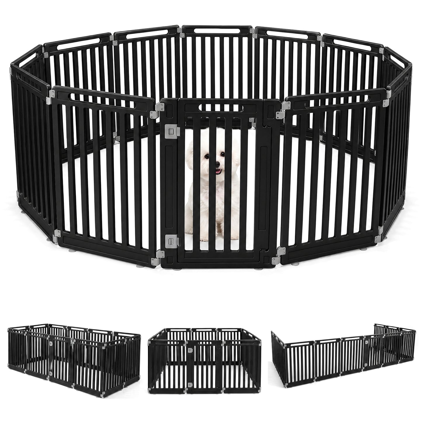 12-Panel Dog Playpen 31.5" Height Indoor Outdoor Pet Fence
