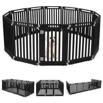 12-Panel Dog Playpen 31.5" Height Indoor Outdoor Pet Fence