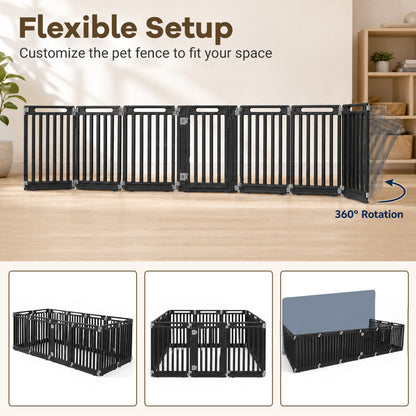 12-Panel Dog Playpen 31.5" Height Indoor Outdoor Pet Fence
