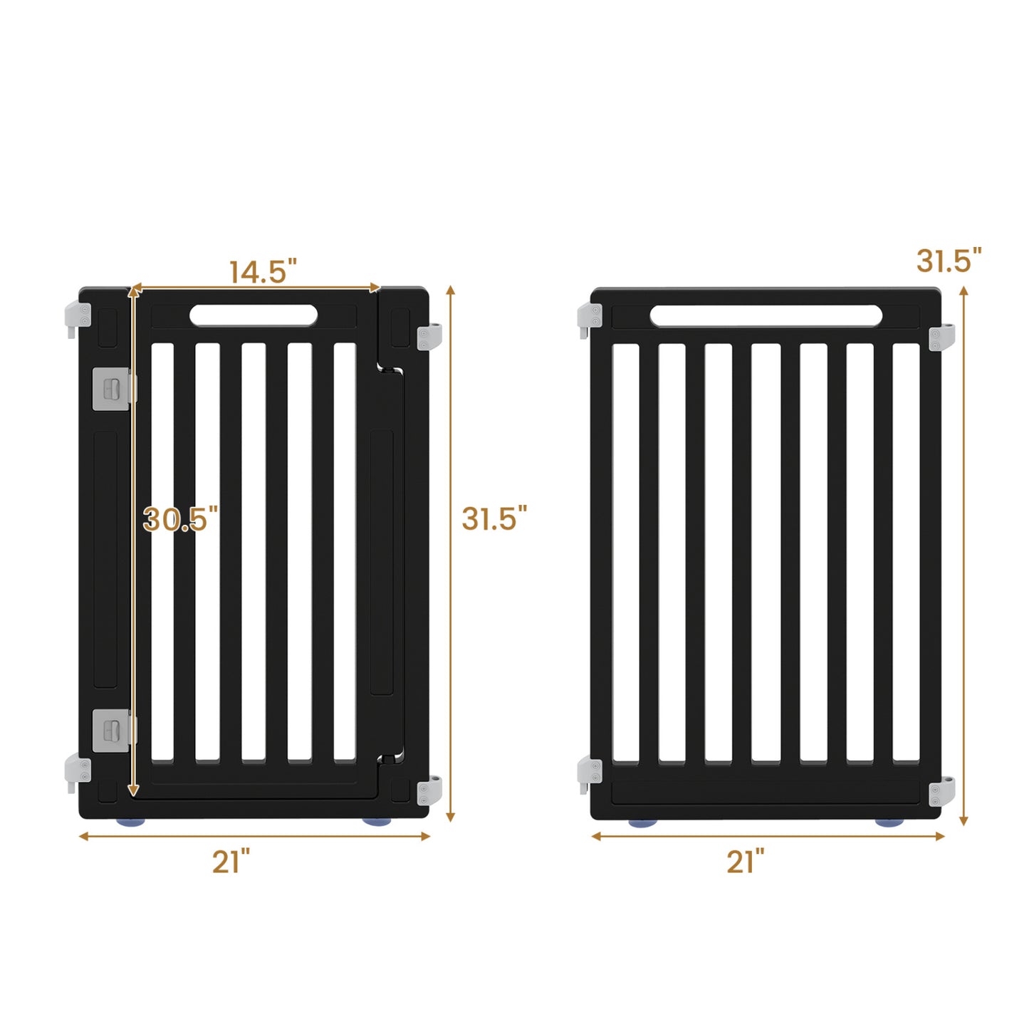 16-Panel Dog Playpen 31.5" Height Indoor Outdoor Pet Gate