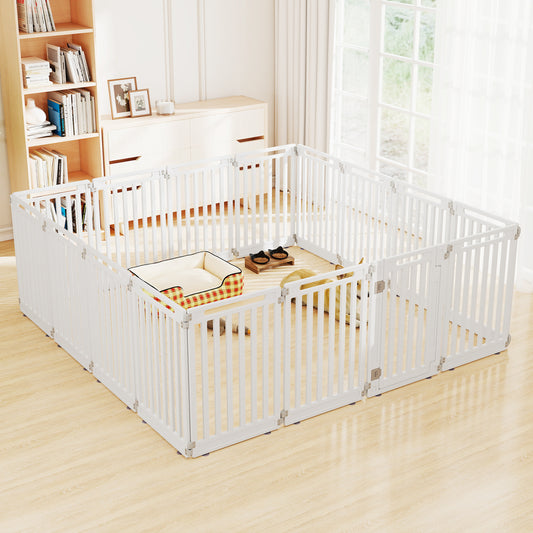 16-Panel Dog Playpen 31.5" Height Indoor Outdoor Pet Gate
