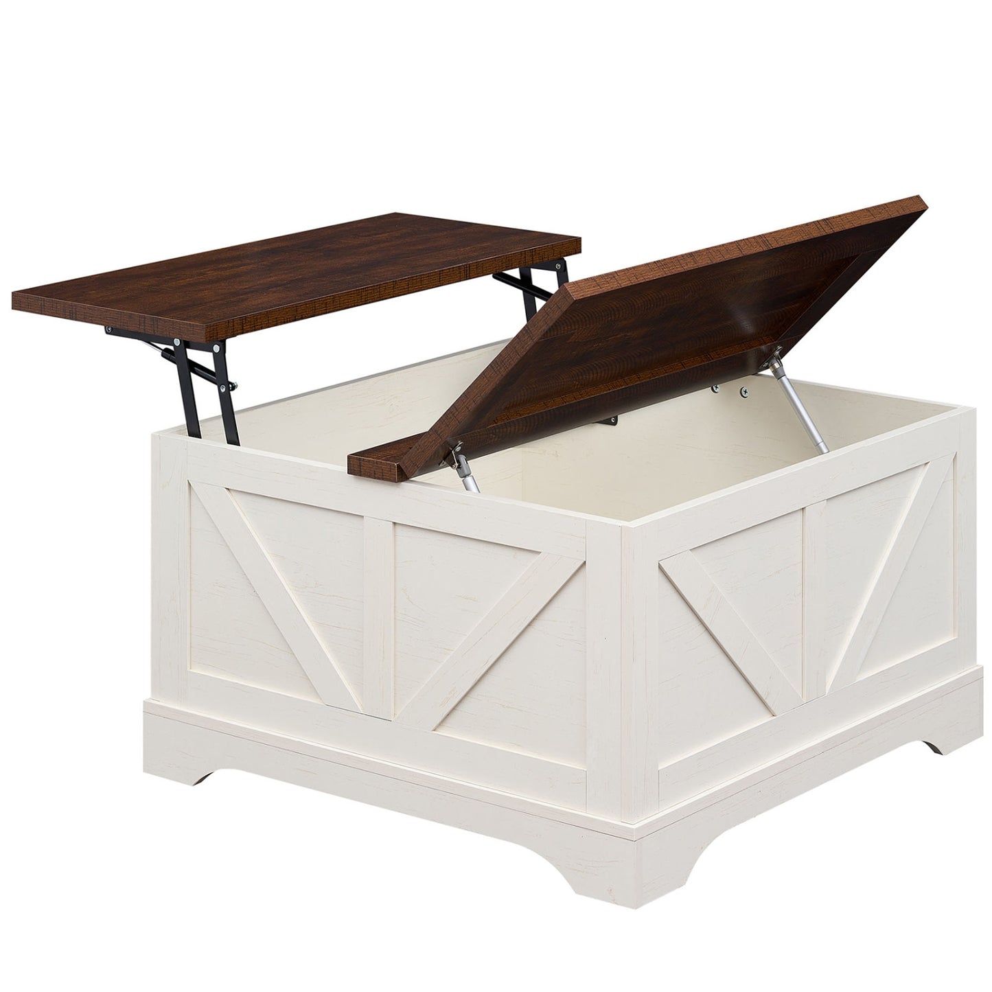 31.5 Inch Square Coffee Table with Lifting Tabletop and Hidden Compartment