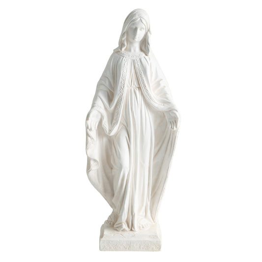 31.5 Inch Virgin Mary Statue with Aged Finish for Yard Patio