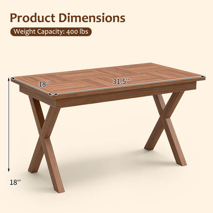 Teak Wood Outdoor Coffee Table 31.5" with Slatted Top