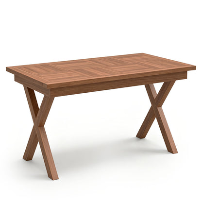 Teak Wood Outdoor Coffee Table 31.5" with Slatted Top