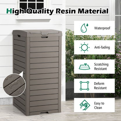 31 Gallon Large Outdoor Trash Can with Lid and Pull-out Liquid Drawer