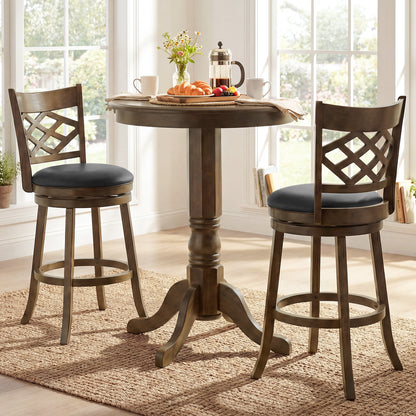 31 Inch Counter Height Bar Stools Set of 2 with Rubber Wood Frame-31 Inch