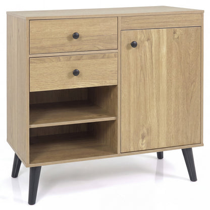 31" Sideboard Cabinet with 2 Drawers and Open Shelves