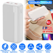 20000mAh PD22.5W Fast Charging Power Bank Fast Charger Portable Phone Charger with Type-C USB Cable Fit For IOS Phone 15/14 Samsung Galaxy S24 And Mor