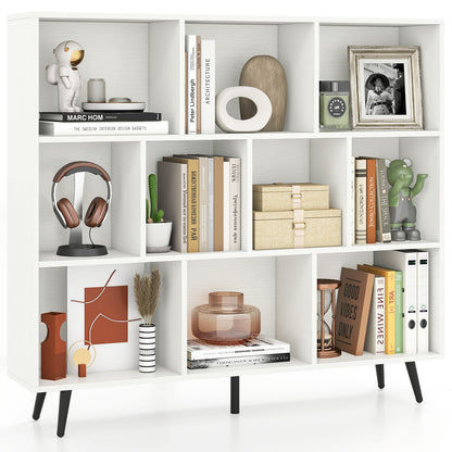 7/8/10-Cube Bookcase with 5 Tapered Metal Legs-7 Cubes - 10 Cubes