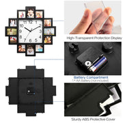 Photo Frame Clock Picture Collage 12-Picture Display Wall Clock