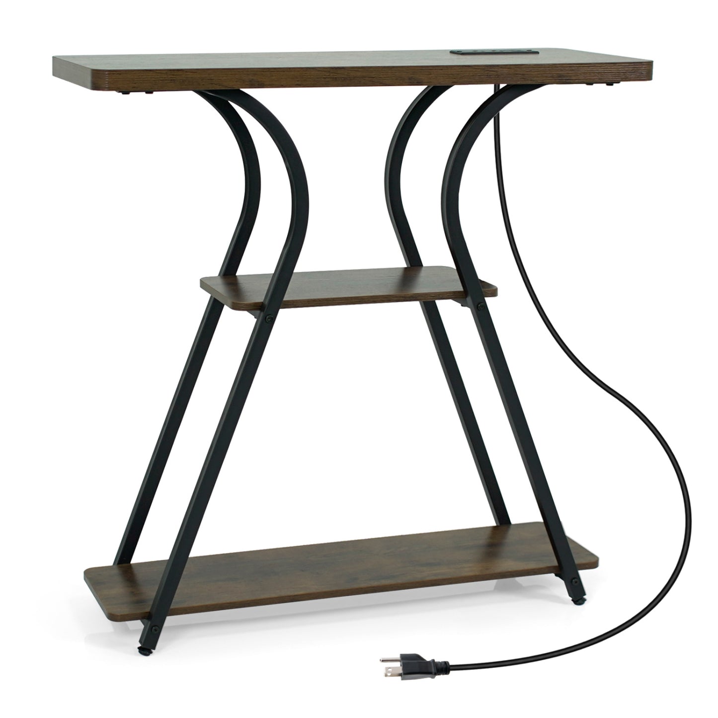 32" Console Table with Power Outlets and LED Lights