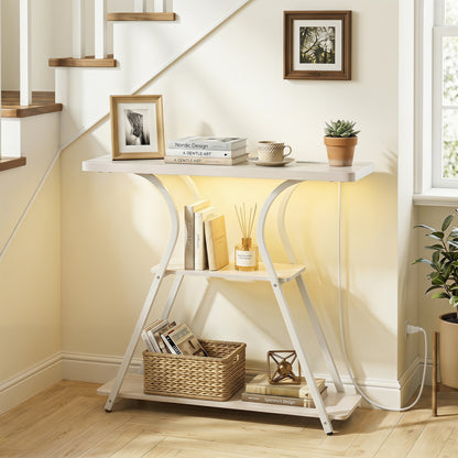 32" Console Table with Power Outlets and RGB LED Lights