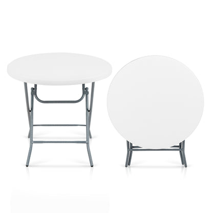 32 Inch Round Folding Table with Thick Tabletop for Picnic