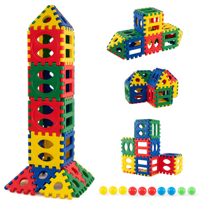 Oversized Waffle Block Set 32-Piece with Ocean Balls