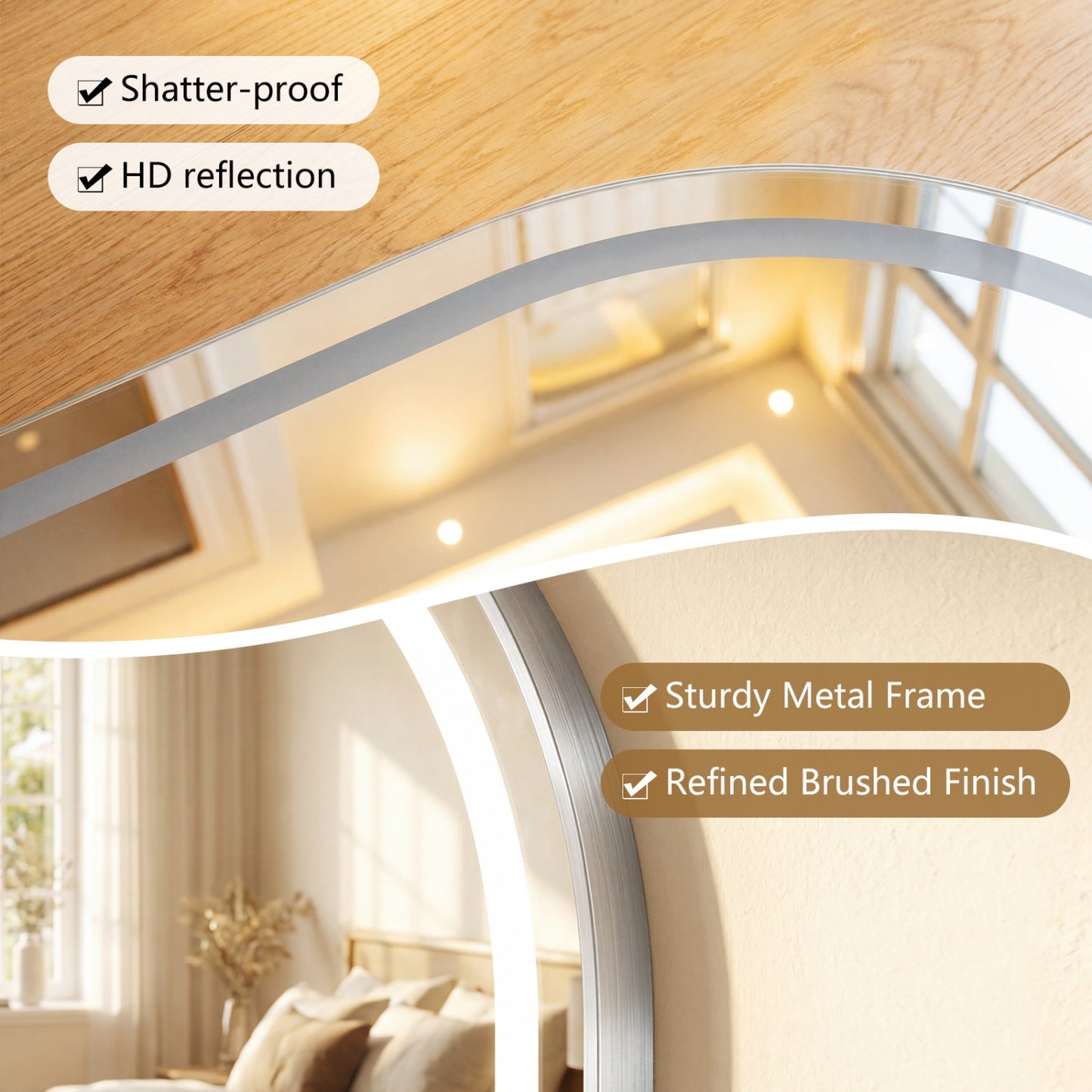 Oval LED Bathroom Mirror 32x20" with Dimming & Defogger