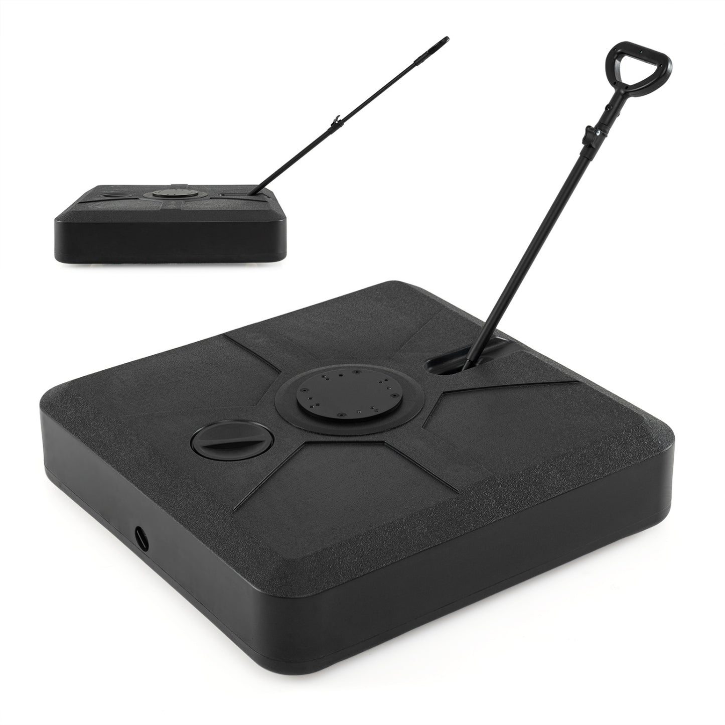 330 lbs Weighted Cantilever Umbrella Base with Wheels and Retractable Pull Rod