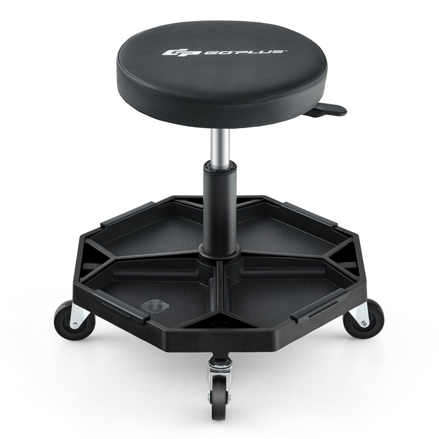330 LBS Capacity Pneumatic Rolling Mechanic Stool with Padded Seat