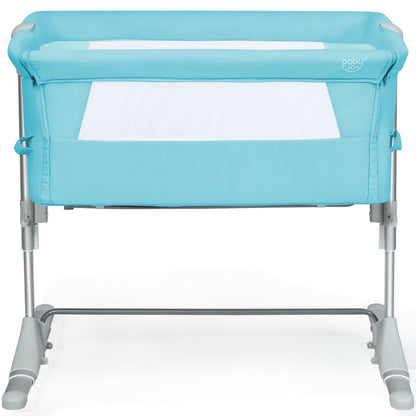 Travel Portable Baby Bed Side Sleeper Bassinet Crib with Carrying Bag-Blue - Green