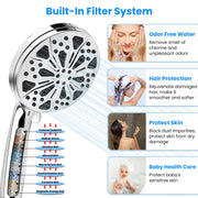 Handheld Filtered High Pressure Shower Head with 5FT Hose Bracket