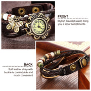 Vintage Women\'s Watch Bohemian Handmade Leather Watch Quartz Wrist Watch Fashion